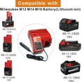 thumbnail image 4 of Replacement for Mil*wau*kee Electric Tools Corp 48-59-1810 Vehicle or M12 M18 Car Charger,for Mil*wau*kee 12V&18V XC Lithium Ion Battery 48-11-1850 48-11-1840 48-11-1815 48-11-1828, 4 of 6