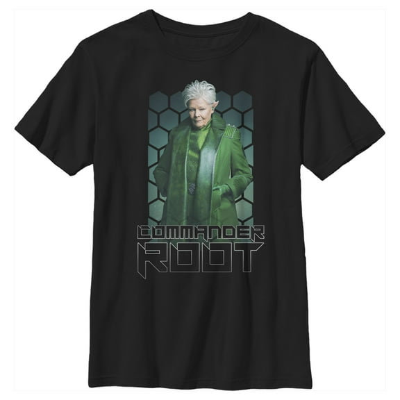 Boy's Disney Artemis Fowl Commander Root Portrait Graphic Tee Black X Small