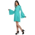 thumbnail image 3 of Moomaya Robe Courte Imprimée pour Femmes Tenue Décontractée Manches Évasées Vêtements d'Été, 3 of 6