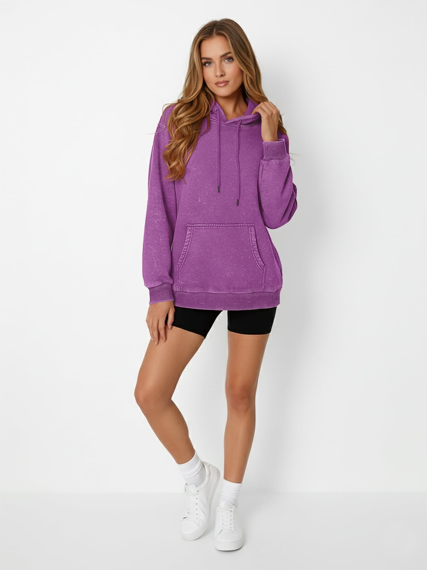 Rosvigor Vintage Hoodies for Women Acid Wash Hoodies Women Oversized Pullover Tops Streetwear Sweatshirts with hooded