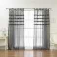 thumbnail image 1 of Quality Home Opaque Charleston Ruffle Tie Top Curtains - Tie Top - Grey - 52" W x 84" L - (Set of 2 Panels), 1 of 1