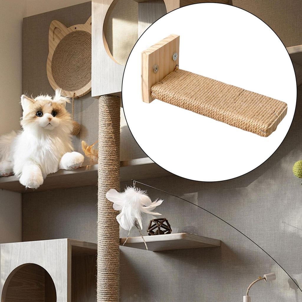 EHJRE Cat Wall Bed, Kitten Wall Furniture, Easy Installation, Indoor Activity, Cat Climbing Ladder, Scratching Post for Small Large Cats L