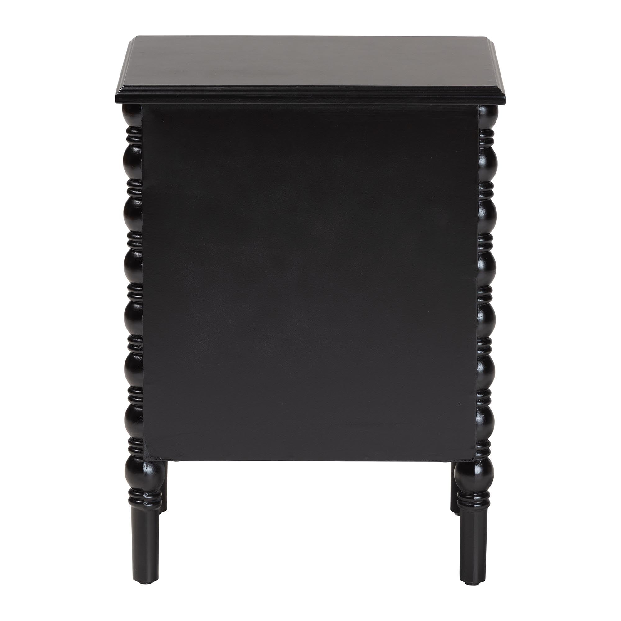 Baxton Studio Malinda Classic End Table, 2-Drawer, Black