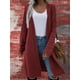 thumbnail image 1 of Suéter Cárdigan largo de color sólido Cárdigan de punto europeo y americano para mujer Ropa de mujer de longitud media, 1 of 6