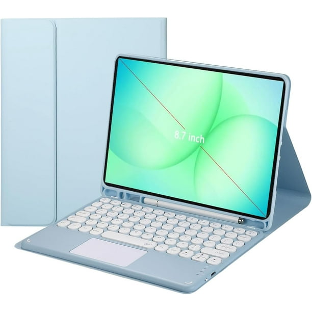 Funda con teclado táctil para Samsung Galaxy Tab A11 de 8,7 pulgadas (2025)/Galaxy Tab A9 de 8,7 pulgadas (2023), con portalápices y teclado Bluetooth táctil extraíble magnéticamente.