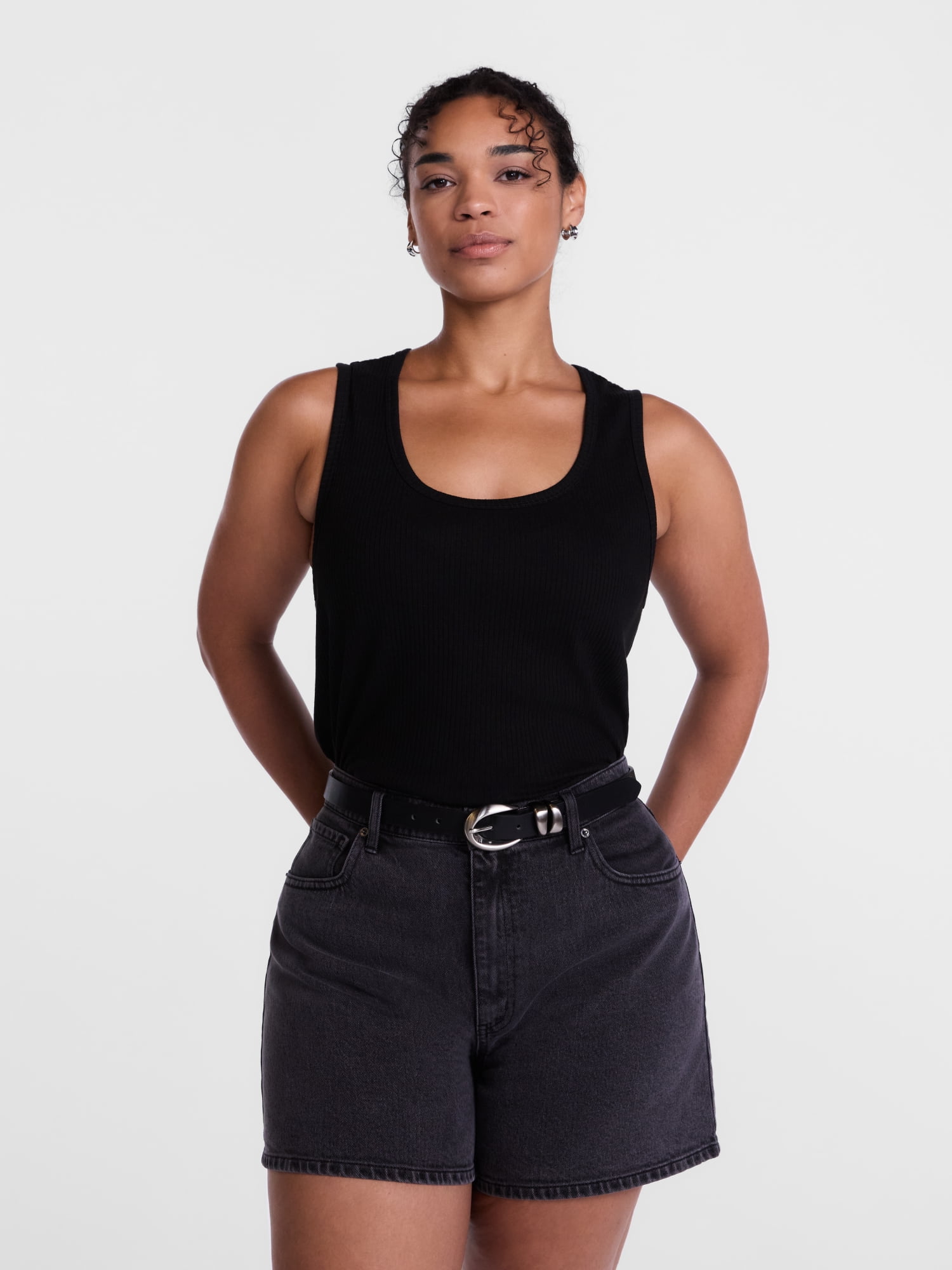Scenario Women's Wide Ribbed Tank Top, Sizes XS-XXXL