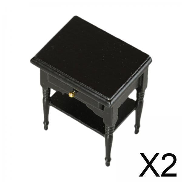 casa de muñecas en miniatura,Accesorios para casa de muñecas DIY Mesita de noche de madera,Mesa de noche de madera de juguete para casa en miniatura DIY,1:12 Muebles en miniatura para casa de