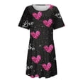 thumbnail image 5 of UFOUND Sleepwear Womens Short Sleeve Love Printing Sleepshirt O-Neck Cute Nightdress Comfy Nightgown Dress Pajamas Homewear Loungewear Nightwear Comfort, 5 of 6