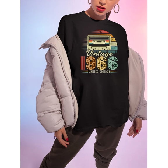 Velto 59th Birthday Shirt, Vintage 1966 Limited Edition Cassette T-Shirt, 1966 Birthday Shirt, 59th Birthday Gift For Women, 59th Birthday Men Tee All Size S-5XL