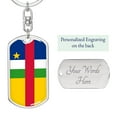 thumbnail image 2 of Central African Republic Flag Keychain Dog Tag Stainless Steel or 18k Gold, 2 of 8