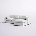 thumbnail image 6 of Mofit Home, Modular Corner Sectional with Ottoman 4pcs for living room, White Linen Feather filled, 6 of 6