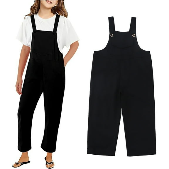 Toddler Girls Romper Sleeveless Comfortable Black Jumpsuit with Pockets Spring Summer Romper Girls Size 2-3 Years Clothes