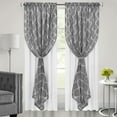 thumbnail image 4 of Achim Bombay Indoor Polyester Light Filtering Geometric Curtain Panel, Grey, 52-in W x 63-in L, 4 of 6