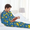thumbnail image 6 of Fuzoiu Rubber Duck Print Men's Long-Sleeved Pajama,Lounge Button Down Nightwear,Mens Notch Collar Pajama Set -Large, 6 of 7