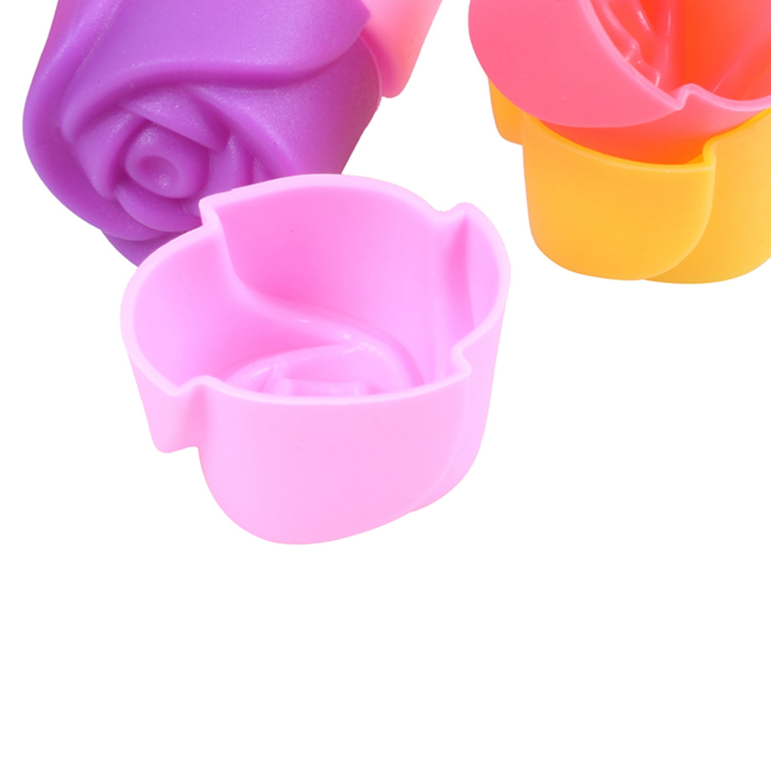 10x Silicone Mould Rose Cake Muffin Jelly Pudding Baking Cup Mold Cupcake Liner 