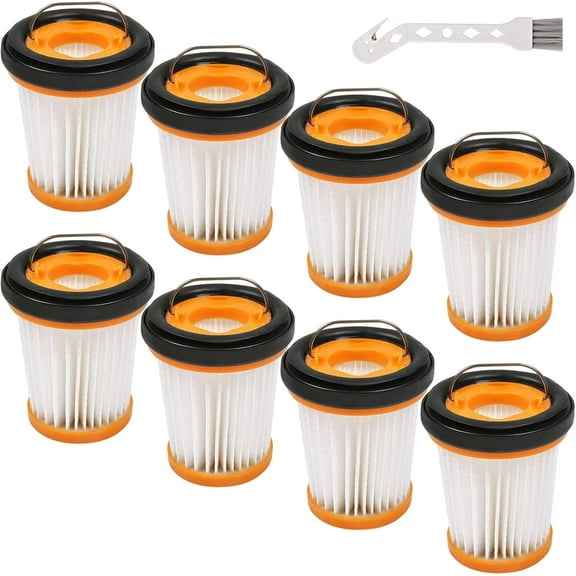 8 Pack WV201 Vacuum Filters Replacement for Shark Wandvac ION W1 S87 Cordless Handheld Vacuum WV200, WV205, WV220, Compare to Part #XHFWV200