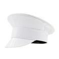 thumbnail image 1 of Sombrero de marinero con visera para vendedor de periódicos, ideal para bailes de máscaras de Halloween y presentaciones en el escenario. Blanco, 1 of 9