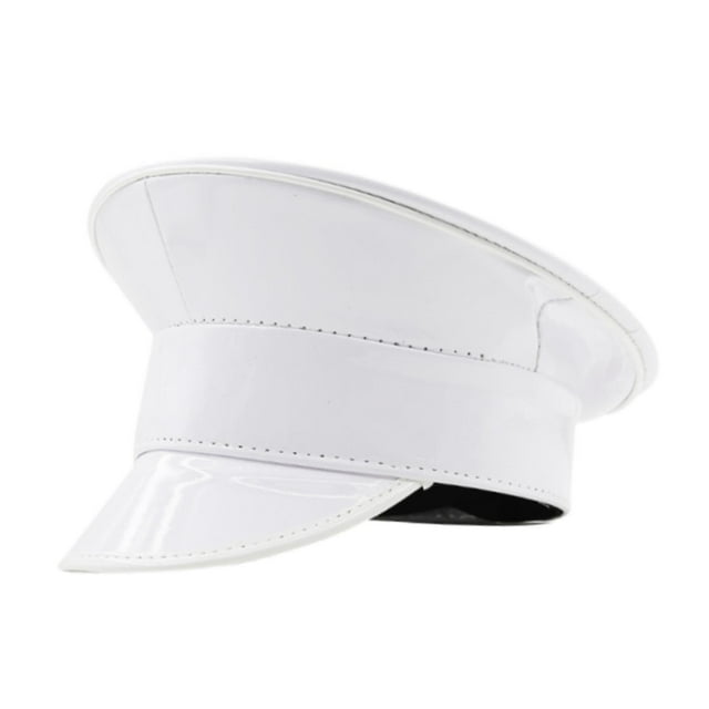Sombrero de marinero con visera para vendedor de periódicos, ideal para bailes de máscaras de Halloween y presentaciones en el escenario. Blanco