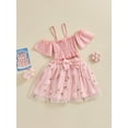 thumbnail image 3 of Bagilaanoe 2Pcs Toddler Baby Girls Summer Clothes Short Sleeve Crop Tops + Tulle Tutu Skirt 12M 18M 24M 3T 4T 5T Kids Casual Skirt Set, 3 of 9