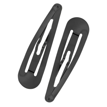 Kitsch XL Snap Hair Clips Barrettes for Women, Hair Clips, 2 Pack Black
