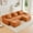 Orange, variant on U-shaped Soft Teddy Fabric Boneless Sofa, Assembly Chaise, No Assembly Required Curved Armrest, Anti-Slip Design 32D High Density Sponge Streamlined Design, Fits Living Rooms Reading Nook (Black)