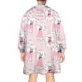 thumbnail image 2 of Doodle Poodle Image Wearable Oversized Blanket,Wearable Blanket Hoodie for Adults,Cozy Hooded Blankets with Super Pockets,Super Warm Fuzzy Pullover for Women & Men, 2 of 6