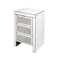 thumbnail image 1 of Benjara BM225700 3 Drawer Beveled Mirrored Nightstand with Faux Diamond Inlay, Silver, 1 of 5