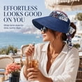 thumbnail image 3 of Harpily Womens Visor Hat Bow Decor Empty Top with Curved Structured Brim and Ponytail Hole Sun Protection Hat Daily Wear, 3 of 3