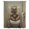 thumbnail image 2 of Bathroom Sloth Sheer Curtains 45 Inches Long, Toilet Animals Vintage Light Filering Curtains, Breathable Simi Curtain Privacy Drapes for Kitchen Bathroom Lightweight Small Window Treatment, 2 of 9