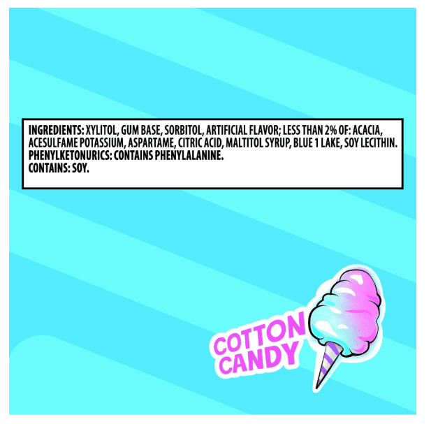 Trident Vibes Sugar Free Cotton Candy Gum 6 - 40 Piece Bottles