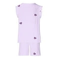 thumbnail image 5 of HAOTAGS 2 Piece Girls Outfit Sets,Print Casual Summer Sleeveless Playwear Round Neck Tank Shorts Sets Size 13-14 Years, 5 of 6