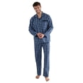 thumbnail image 2 of GÖTZBURG Pijama de hombre - largo, abotonado, algodón, estampado Azul/Blanco 3XL (XXX-Large), 2 of 5