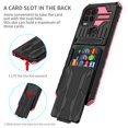 thumbnail image 3 of SaniMore for Motorola G Stylus 5G 2021 Camera Protection Case, Rugged PC Back & TPU Bumpers Cover with Invisible Sliding Card Slot & Kickstand Upgraded Military Shockproof Protective Shell, Pink, 3 of 9