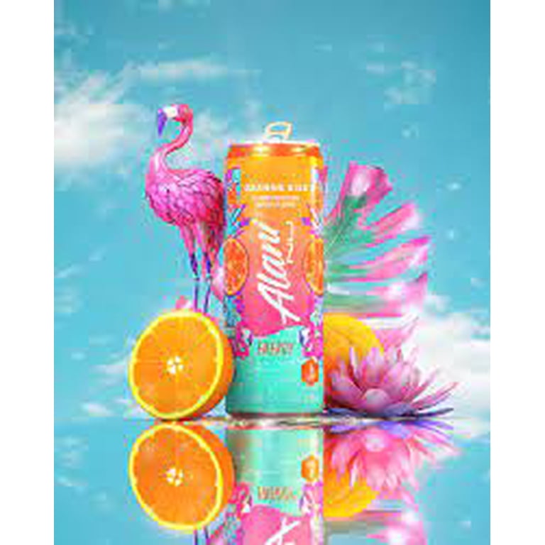 Alani Nu Energy Drink Orange Kiss Flavor 12 fl oz Cans, 8 Pack Low