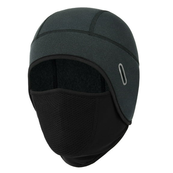 MELASA Skull Cap Helmet Liner Thermal Hat with Face Cover, Mens Balaclava Face Mask with Glasses Holes for Cycling Motorcycle (Black)
