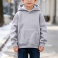 thumbnail image 2 of Resicozy Cute Hoodies for Kids Long Sleeve Pullover with Pocket Hoody Sweatshirt Fall Comfy Casual Daily Wear Clothing 3-13 Years Gray 150, 2 of 7