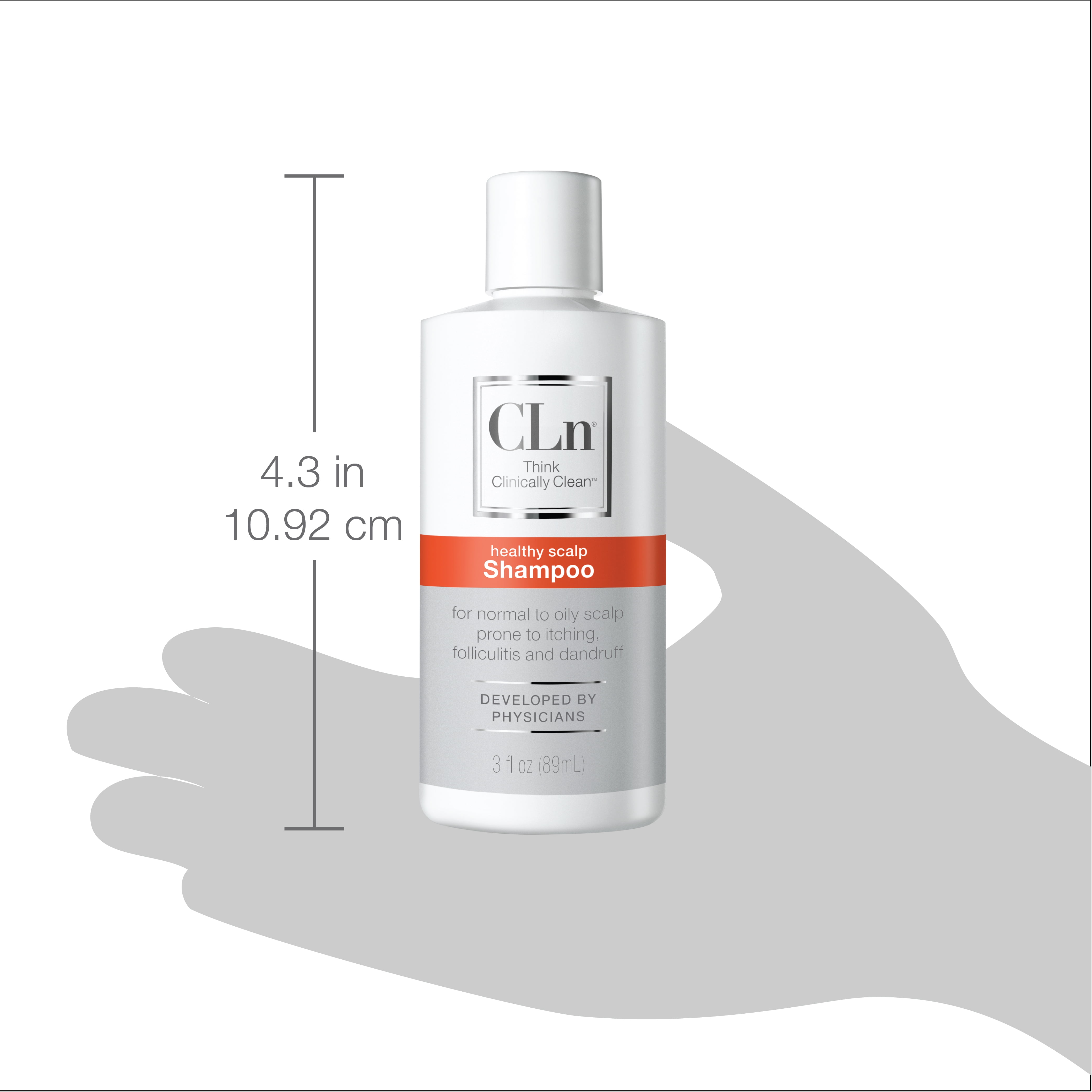 CLn Shampoo with Salicylic Acid, 3 fl oz, Clarifying Anti Dandruff Shampoo for Oily Hair, Itchy & Flaky Scalp