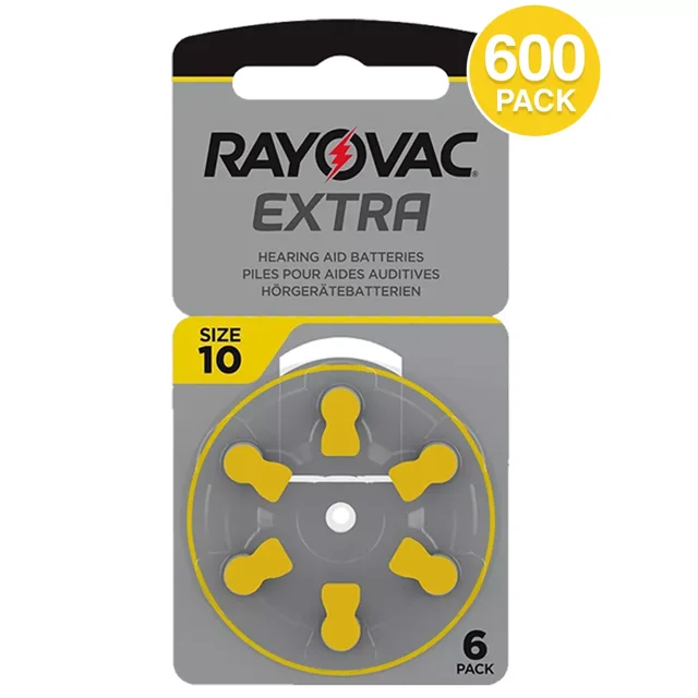 Rayovac Extra Piles pour Aides Auditives Format 10 (Lot de 600)