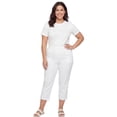 thumbnail image 5 of Turtle Bay New York Women's Elastic Waist Pull On Stretch Twill Capri with side pockets (Plus Sizes), 5 of 9