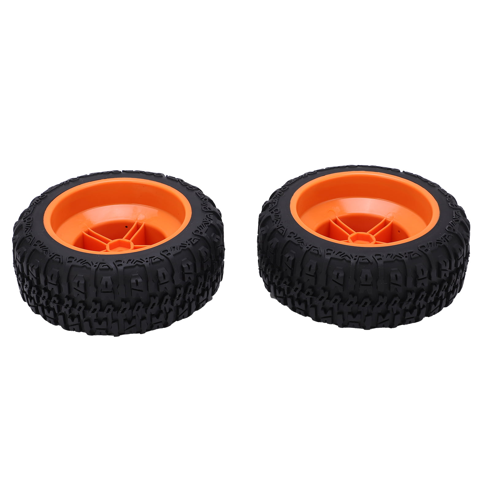 Brrnoo 2pcs Wheel Rim And Tires Set For Slash 1/10 RC Short Course Truck Tires Upgrade Parts Orange,RC Rubber Tires,Wheel Rim And Tires Set For HQ727