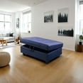 thumbnail image 4 of Faux Leather Storage Ottoman with Hidden Compartment for Bedroom, Blue, 4 of 9