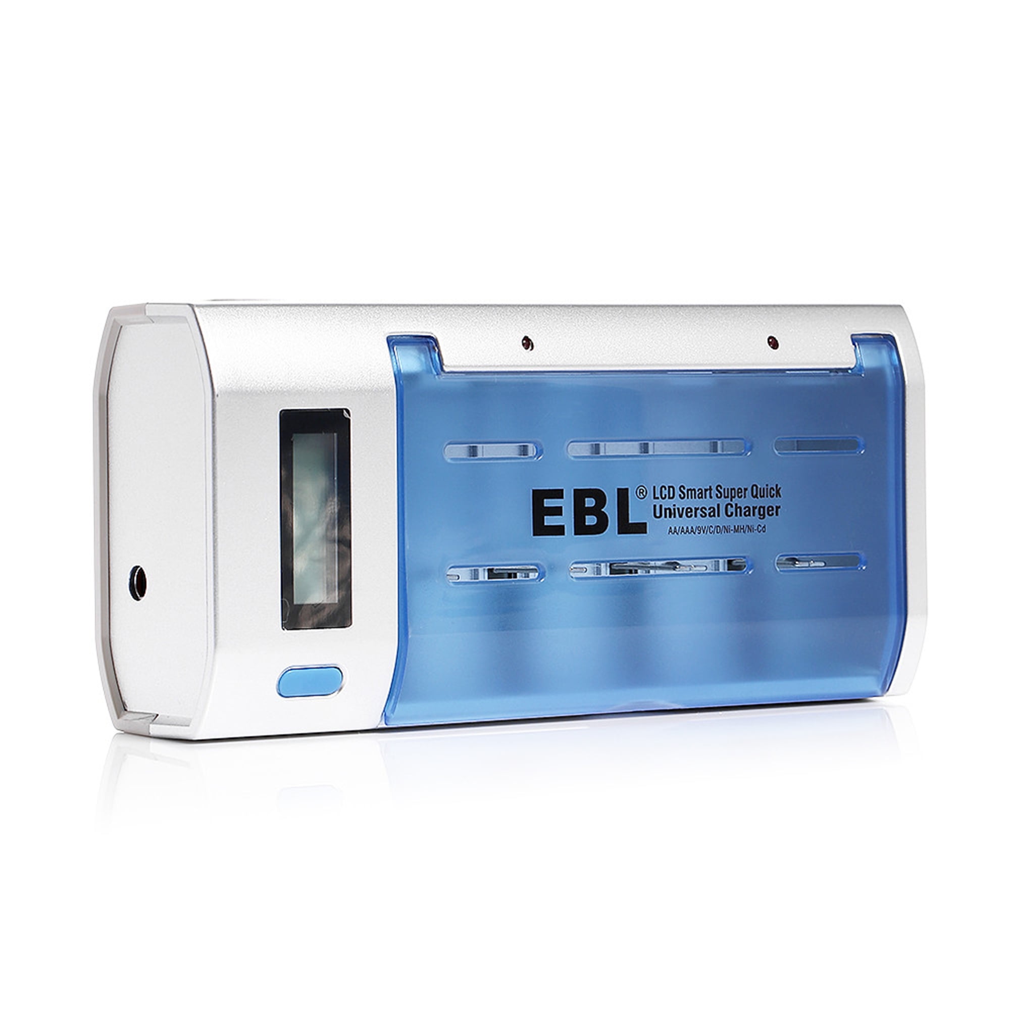 EBL 2-Pack 5000mAh Size C Rechargeable Batteries + LCD Battery Charger for AA AAA 9V C D Ni-CD Ni-MH Battery