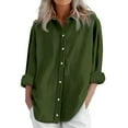 thumbnail image 2 of BILIKEYU Women's Daily Casual Linen Shirts, Shirts for Women, Button Down Shirts for Women, Casual Shirts for Women, 2 of 5