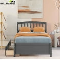 thumbnail image 4 of Bellemave Twin Size Platform Bed with 2 Storage Drawers,Solid Wood Twin Bed Frame with Headboard,Storage Bed with Slat Supports for Teens, Adults,Gray, 4 of 12