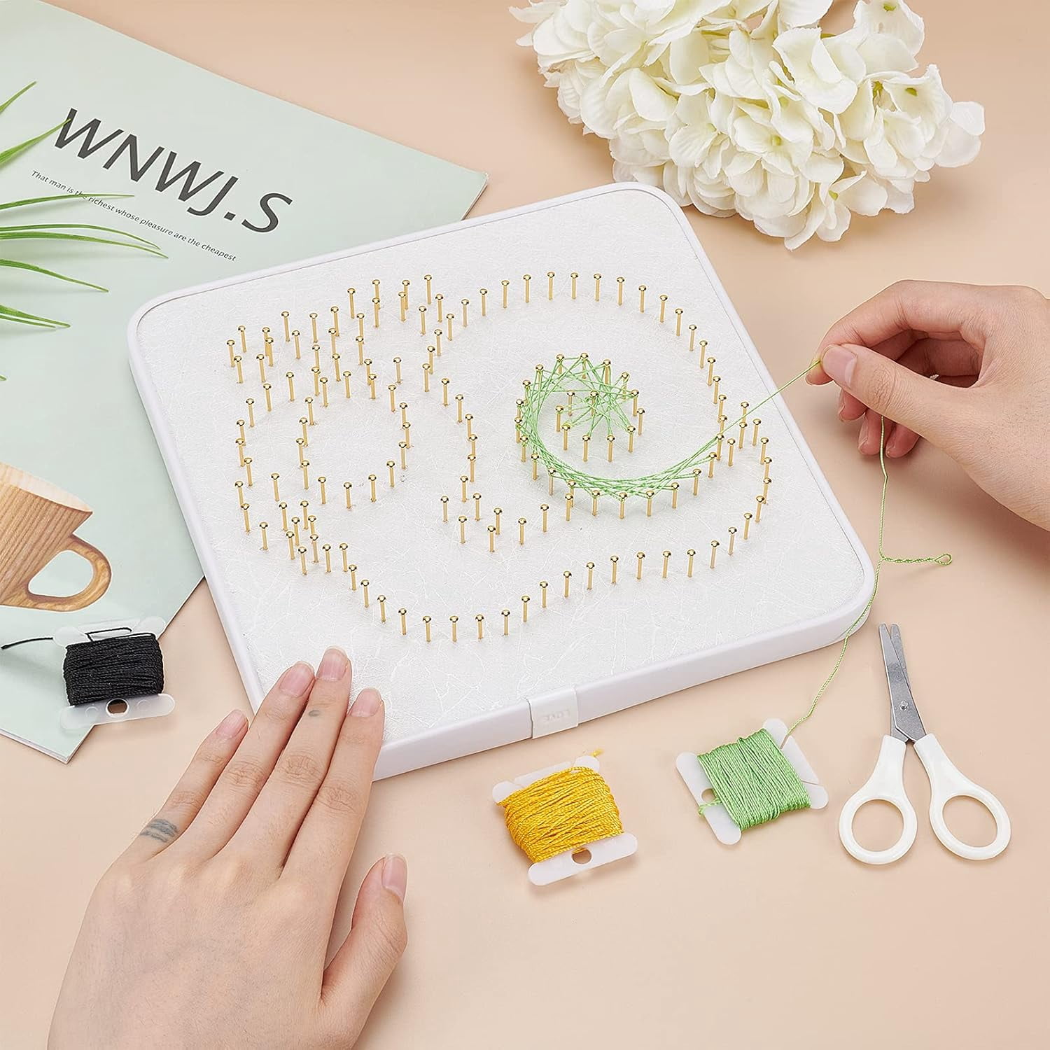 DIY Snails String Art Craft Kit Craft Project Kits for AdultsTeensBeginner with All Necessary Accessories and Frame for Home Wall Decorations Unique Gift Colorful DIY