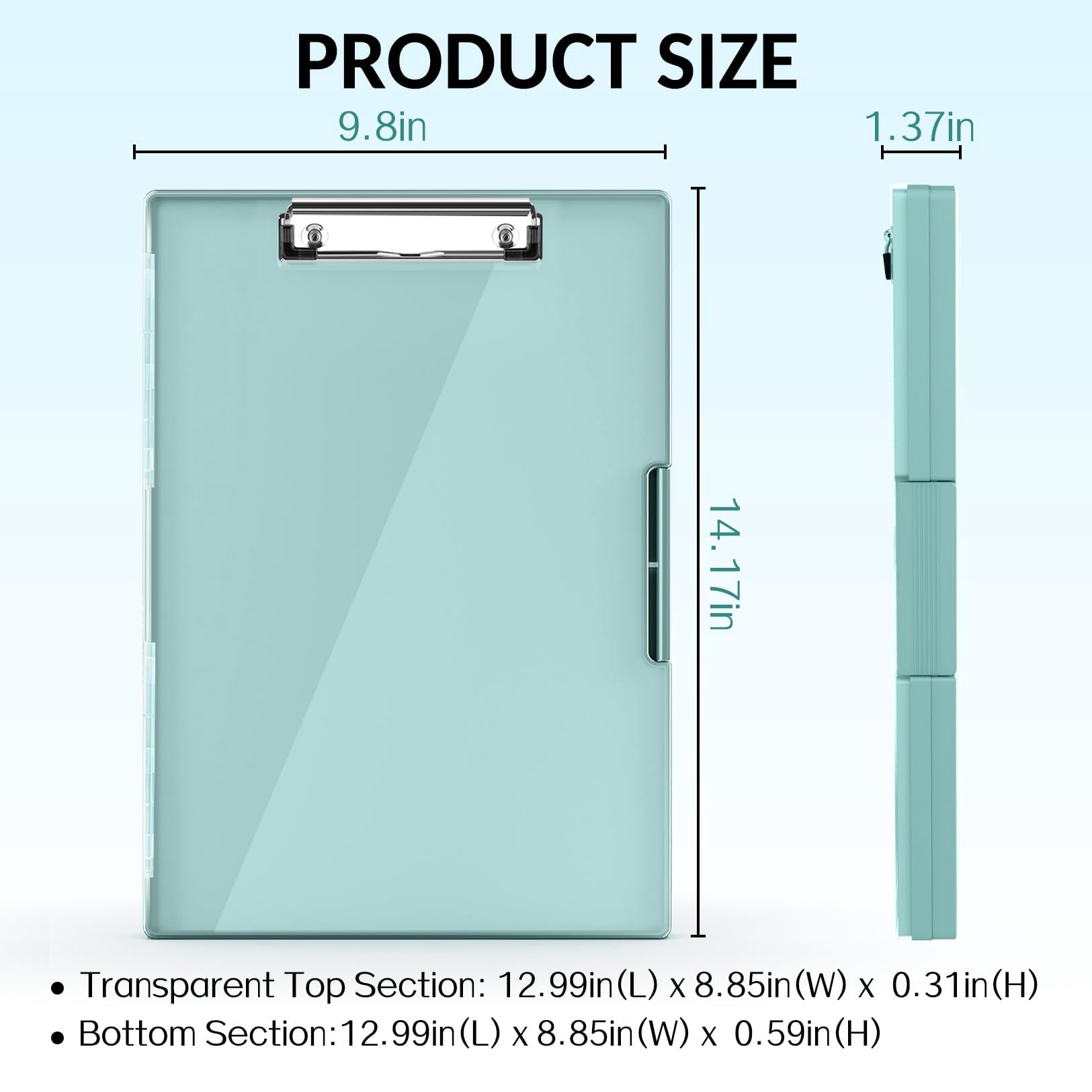 Clipboard With Storage  Heavy Duty Cleaview Clip Boards 8.5x11 Dual Dry Erase Plastic High Capacity Clipboards Folder For Teacher Nurse School & Office Supplies