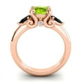 thumbnail image 4 of 2.50 Ct Round Cut Peridot & Black Onyx Gemstone Fashionable Three Stone Ring for Birthday Gift Solid 14K Rose Gold Size 10 by Diamond-Capitals, 4 of 8