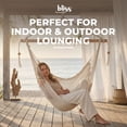 thumbnail image 2 of Bliss Hammocks Tahiti Rope Hammock Indoor Outdoor Chair w/ Spreader Bar & Hardware, Natural, 2 of 12