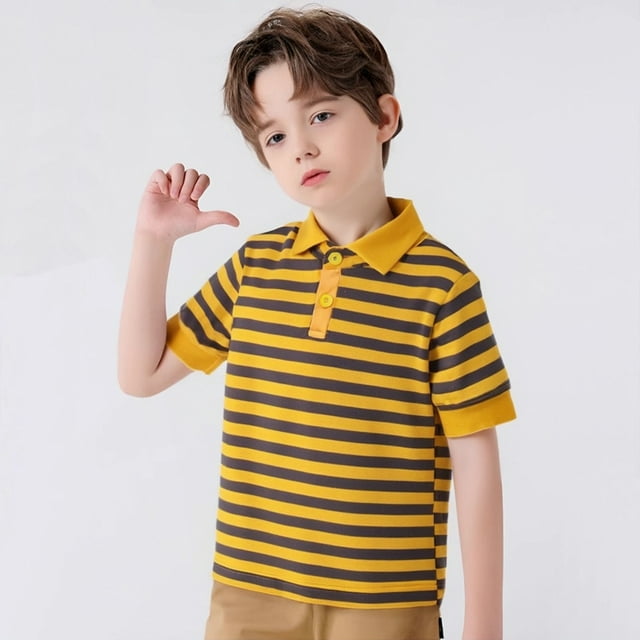 Polos pour Tout-Petits Garçons Chemise à Col Rayé Chemise à Manches Courtes Chemises Mode Tenue Garçons 1-2 Ans