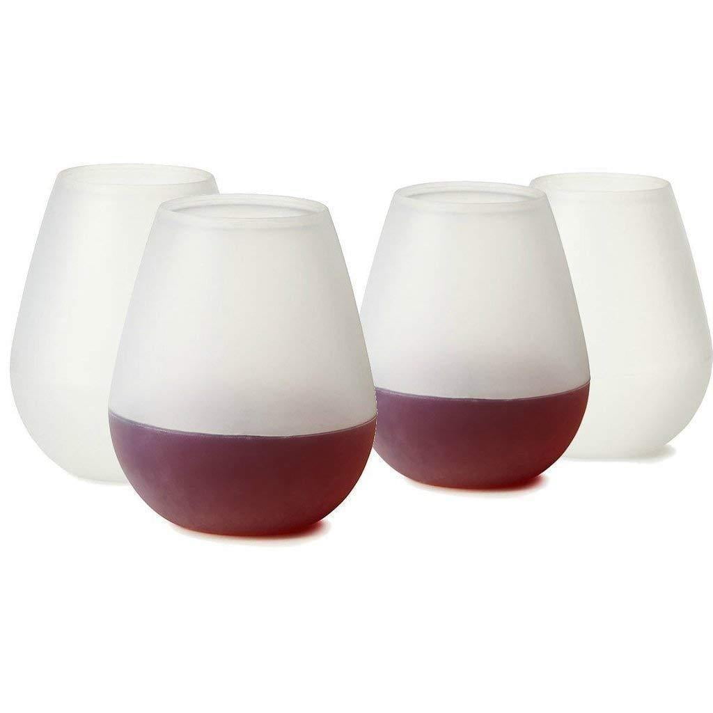 Silicone Wine Glasses Set of 4 Unbreakable Party Cup Silicone Wine Cups 